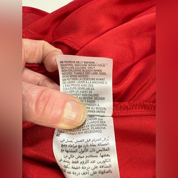 INC International Concepts Cranberry red surplice ruffle hem midi dress size M - Picture 13 of 16